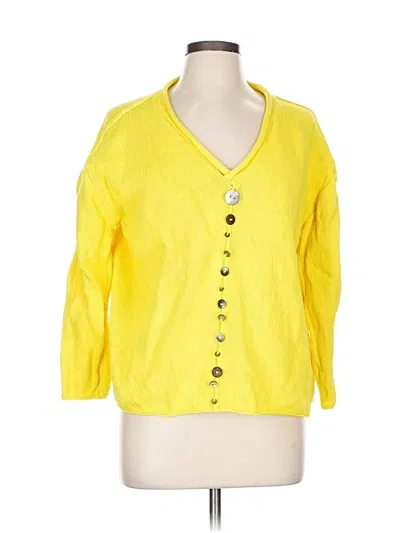 Pre-owned Assorted Brands Cardigan Sweater In Yellow
