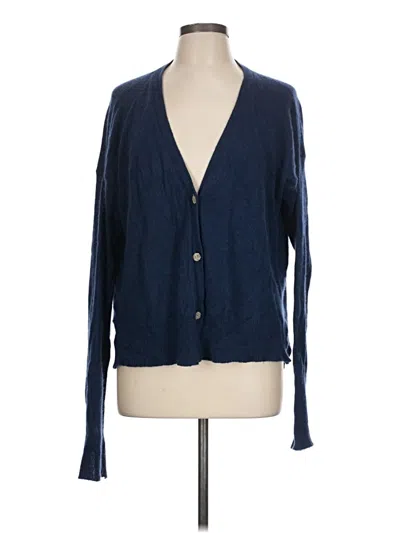 Pre-owned Assorted Brands Cashmere Cardigan Sweater In Blue