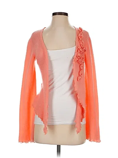 Pre-owned Assorted Brands Cashmere Cardigan Sweater In Burgundy