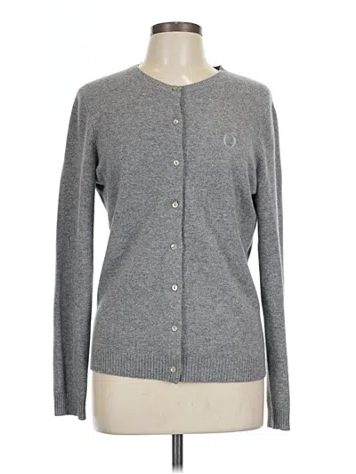Pre-owned Assorted Brands Cashmere Cardigan Sweater In Gray