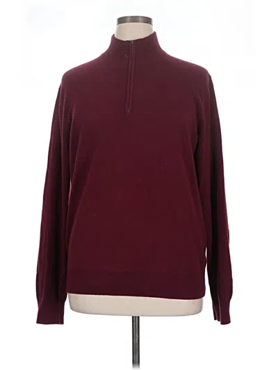 Pre-owned Assorted Brands Cashmere Pullover Sweater In Burgundy