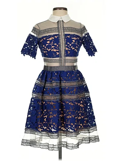 Pre-owned Assorted Brands Casual Dress In Blue