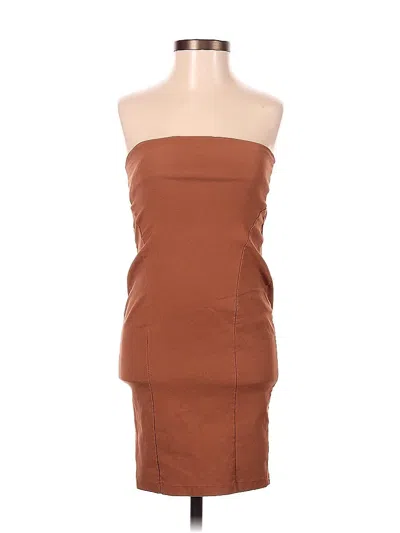 Pre-owned Assorted Brands Casual Dress In Brown