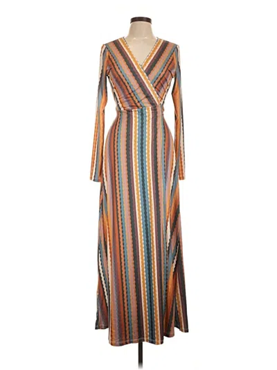 Pre-owned Assorted Brands Casual Dress In Brown