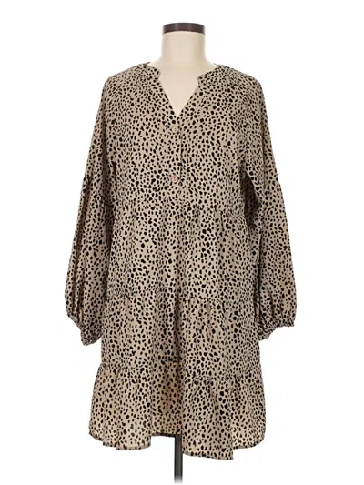 Pre-owned Assorted Brands Casual Dress In Brown