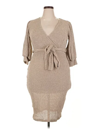 Pre-owned Assorted Brands Casual Dress In Brown