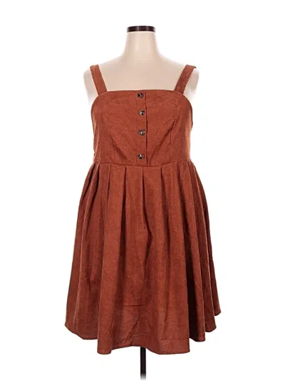 Pre-owned Assorted Brands Casual Dress In Brown