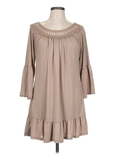 Pre-owned Assorted Brands Casual Dress In Brown