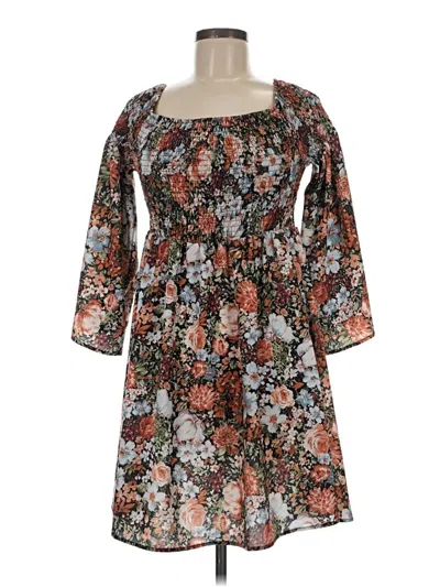 Pre-owned Assorted Brands Casual Dress In Brown