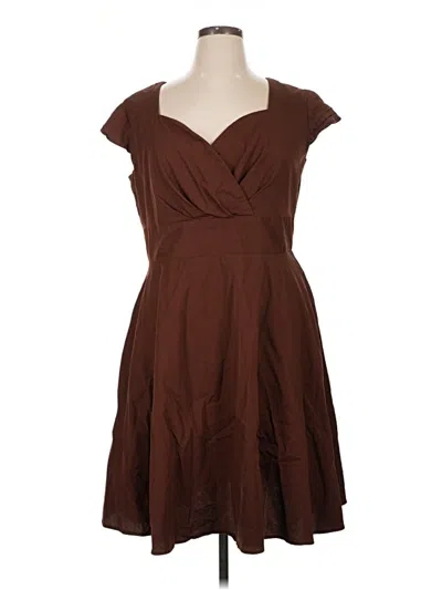 Pre-owned Assorted Brands Casual Dress In Brown