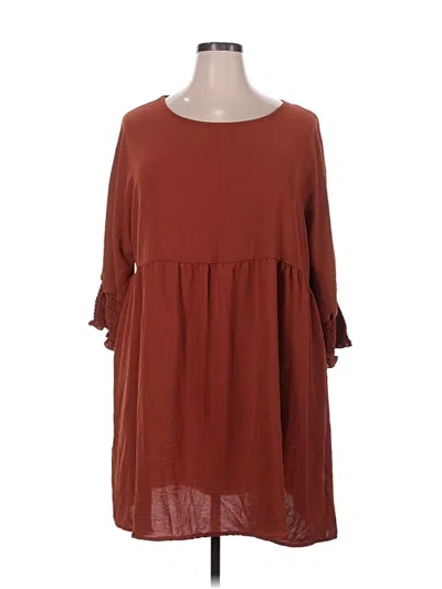 Pre-owned Assorted Brands Casual Dress In Brown