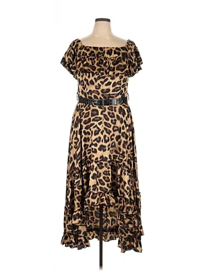 Pre-owned Assorted Brands Casual Dress In Brown