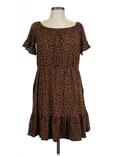 Pre-owned Assorted Brands Casual Dress In Brown