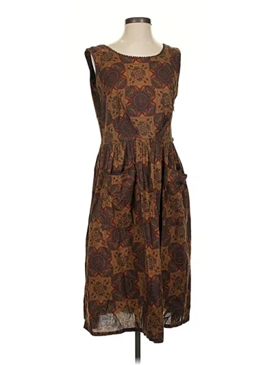 Pre-owned Assorted Brands Casual Dress In Brown