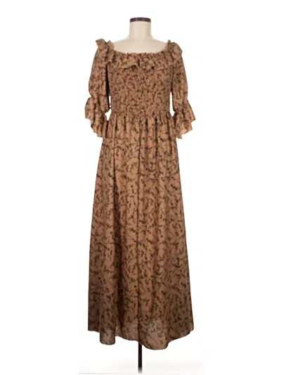 Pre-owned Assorted Brands Casual Dress In Brown