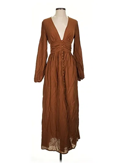 Pre-owned Assorted Brands Casual Dress In Brown
