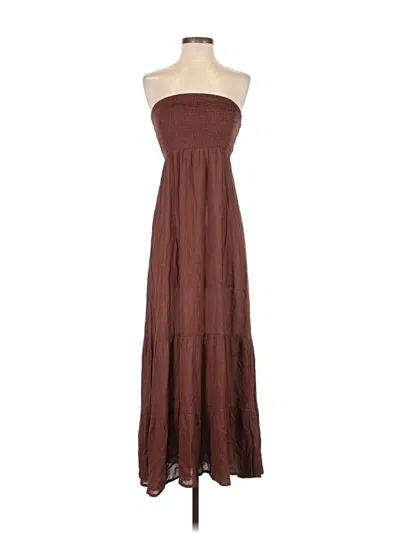 Pre-owned Assorted Brands Casual Dress In Brown