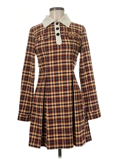 Pre-owned Assorted Brands Casual Dress In Brown