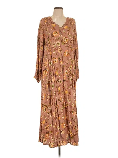 Pre-owned Assorted Brands Casual Dress In Brown