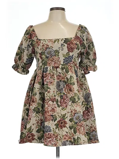 Pre-owned Assorted Brands Casual Dress In Brown