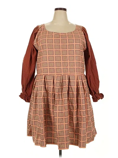 Pre-owned Assorted Brands Casual Dress In Brown