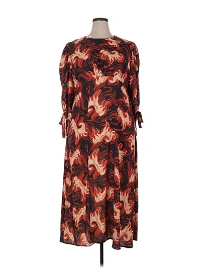 Pre-owned Assorted Brands Casual Dress In Brown
