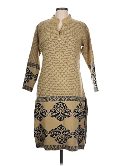 Pre-owned Assorted Brands Casual Dress In Brown