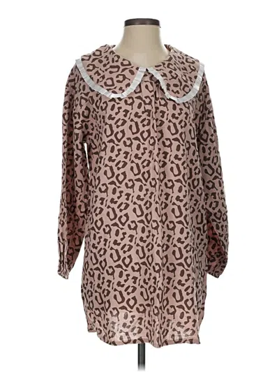 Pre-owned Assorted Brands Casual Dress In Brown