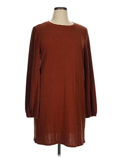 Pre-owned Assorted Brands Casual Dress In Brown