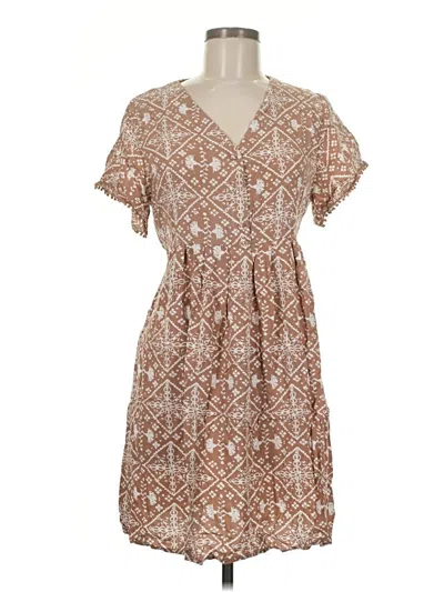 Pre-owned Assorted Brands Casual Dress In Brown