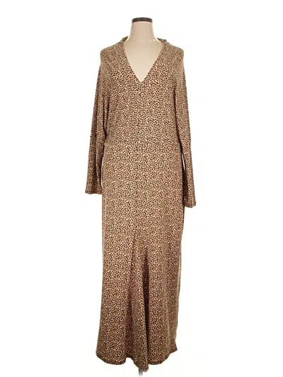 Pre-owned Assorted Brands Casual Dress In Brown