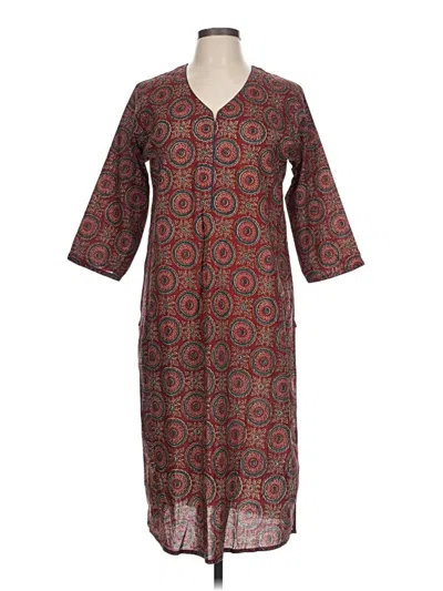 Pre-owned Assorted Brands Casual Dress In Brown