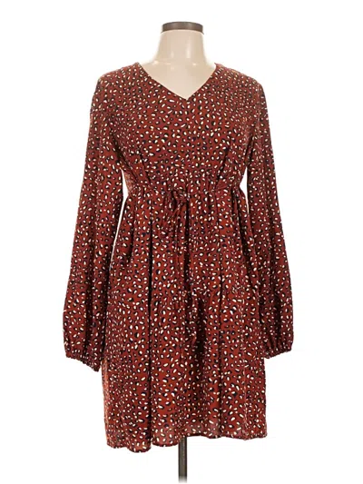 Pre-owned Assorted Brands Casual Dress In Brown