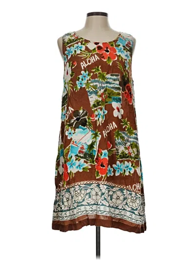 Pre-owned Assorted Brands Casual Dress In Brown