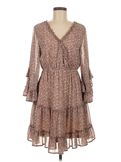Pre-owned Assorted Brands Casual Dress In Brown