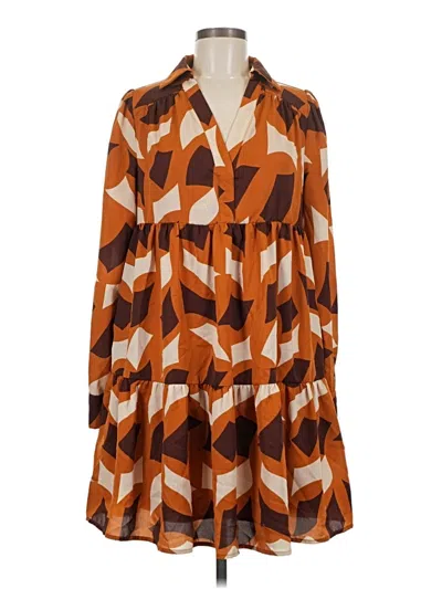 Pre-owned Assorted Brands Casual Dress In Brown