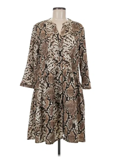 Pre-owned Assorted Brands Casual Dress In Brown