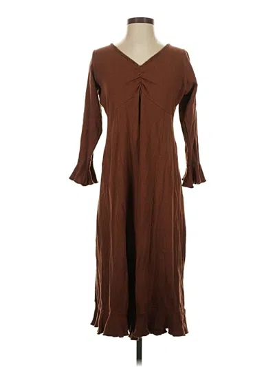 Pre-owned Assorted Brands Casual Dress In Brown