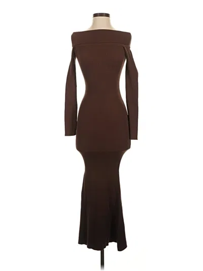 Pre-owned Assorted Brands Casual Dress In Brown