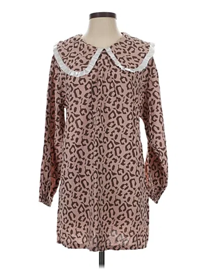 Pre-owned Assorted Brands Casual Dress In Brown