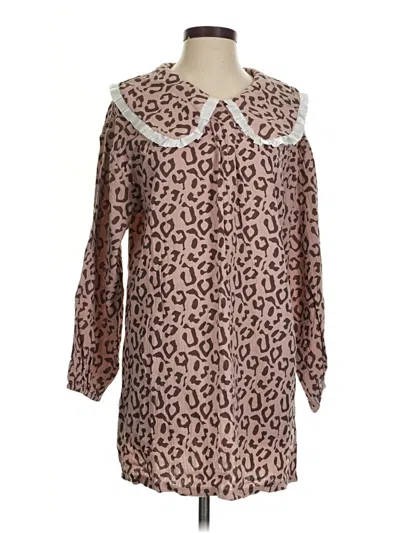 Pre-owned Assorted Brands Casual Dress In Brown