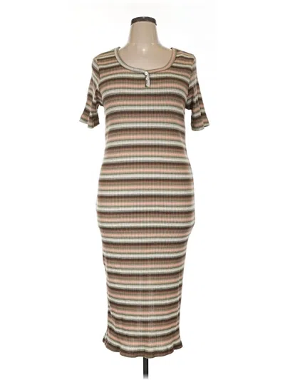 Pre-owned Assorted Brands Casual Dress In Brown