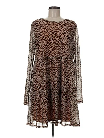 Pre-owned Assorted Brands Casual Dress In Brown