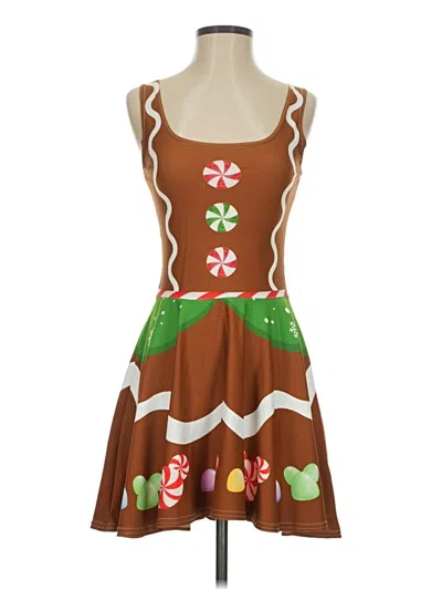 Pre-owned Assorted Brands Casual Dress In Brown