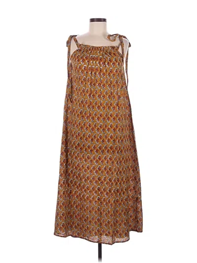 Pre-owned Assorted Brands Casual Dress In Brown