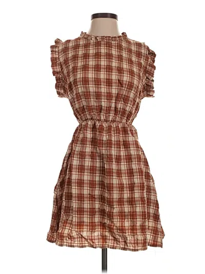 Pre-owned Assorted Brands Casual Dress In Brown