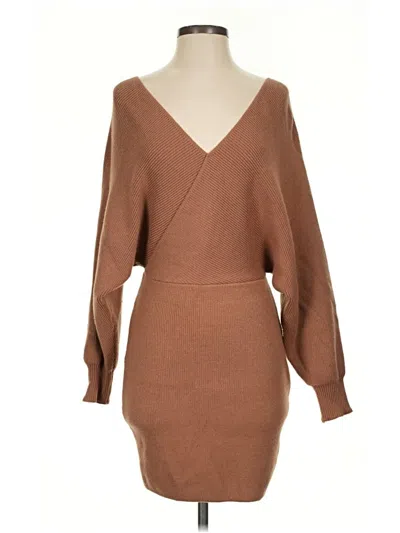 Pre-owned Assorted Brands Casual Dress In Brown