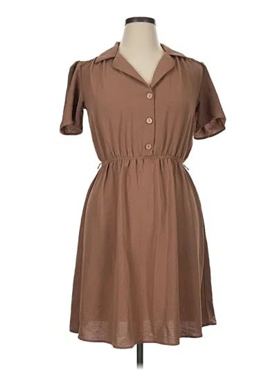 Pre-owned Assorted Brands Casual Dress In Brown