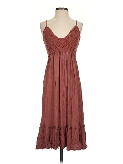 Pre-owned Assorted Brands Casual Dress In Brown