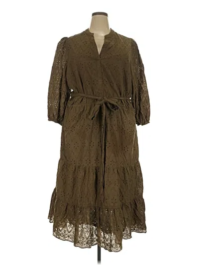Pre-owned Assorted Brands Casual Dress In Brown